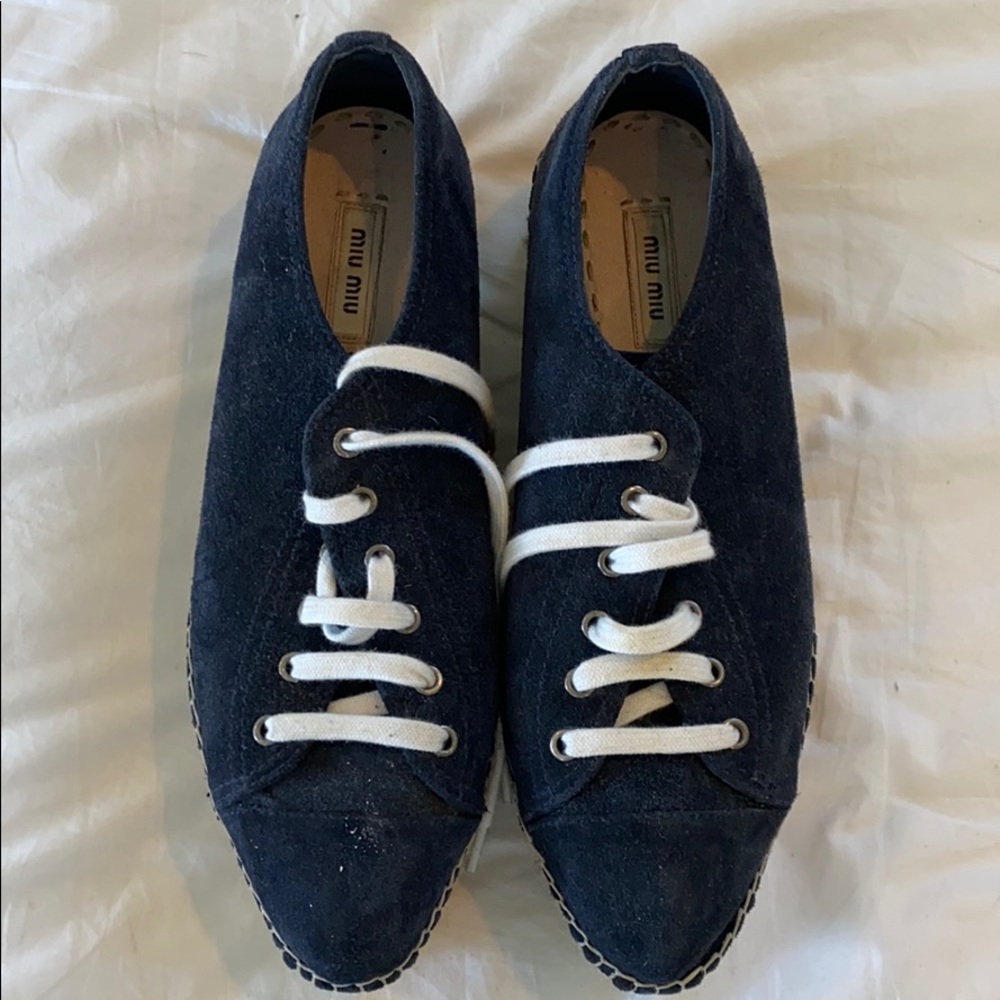 Miu Miu suede lace up espadrilles AUTHENTIC 40